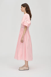 Stine Goya UK Gathered Raglan Sleeve Midi Dress Dress Ballerina Broderie