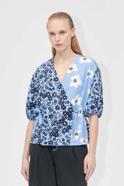 Stine Goya UK Gathered Tie Short Sleeve Top Top Night Ditzy Floral / Day Ditzy Floral