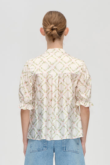 Stine Goya UK Gathered Top Top Sakura Check Pink