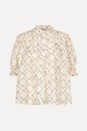 Stine Goya UK Gathered Top Top Sakura Check Pink