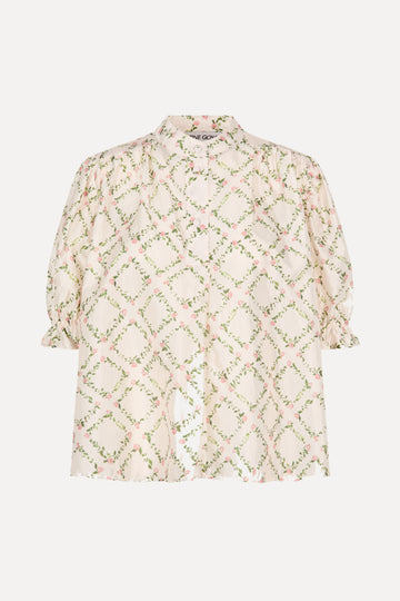 Stine Goya UK Gathered Top Top Sakura Check Pink