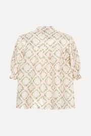 Stine Goya UK Gathered Top Top Sakura Check Pink