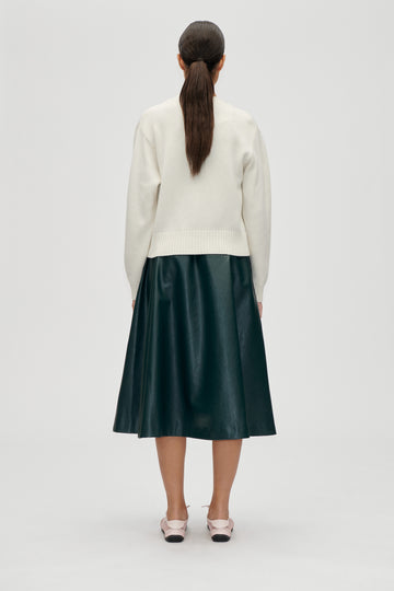 Stine Goya UK Gathered Waist Midi Skirt Skirt Dark Green