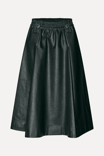 Stine Goya UK Gathered Waist Midi Skirt Skirt Dark Green