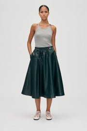 Stine Goya UK Gathered Waist Midi Skirt Skirt Dark Green