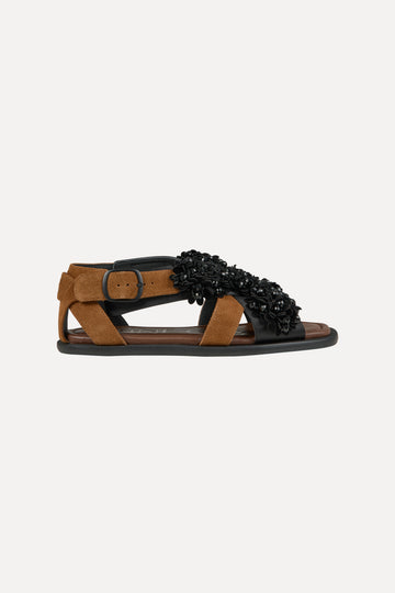 Stine Goya UK Grosgrain Cross Strap Sandal Footwear Black