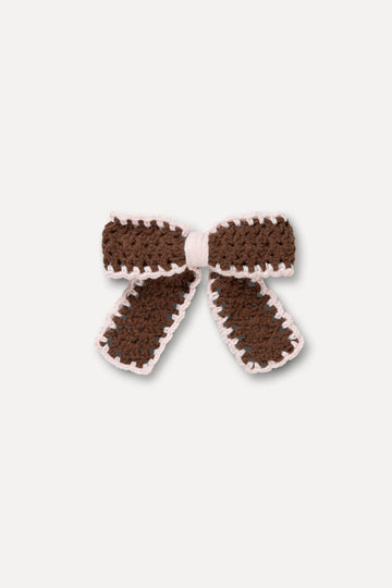Stine Goya UK Hand-Crochet Bow Hair Clip Other Chicory Coffee