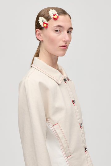 Stine Goya UK Hand Crocheted Hair Clip Accessories Red Flowers