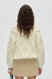 Stine Goya UK Handknit Cable Sweater Knit Porcelain Cream