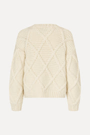 Stine Goya UK Handknit Cable Sweater Knit Porcelain Cream