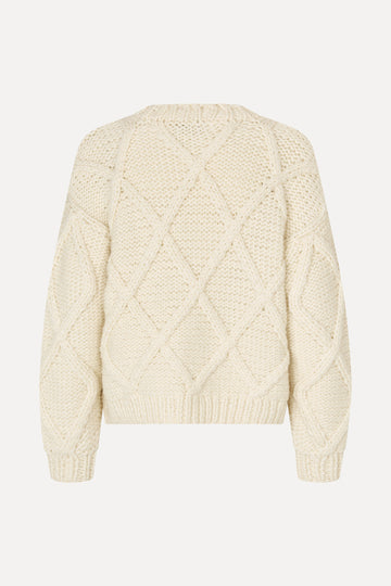 Stine Goya UK Handknit Cable Sweater Knit Porcelain Cream