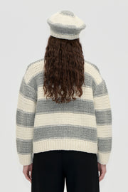 Stine Goya UK Handknit Sweater Knit Grey And Bold