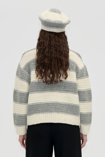 Stine Goya UK Handknit Sweater Knit Grey And Bold