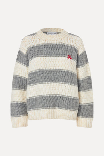Stine Goya UK Handknit Sweater Knit Grey And Bold