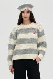 Stine Goya UK Handknit Sweater Knit Grey And Bold