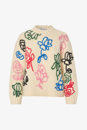 Stine Goya UK Handknit Sweater Knit Multiflowers