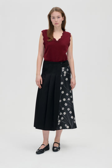 Stine Goya UK Hybrid Pleated Midi Skirt Skirt Bouquet In Pieces