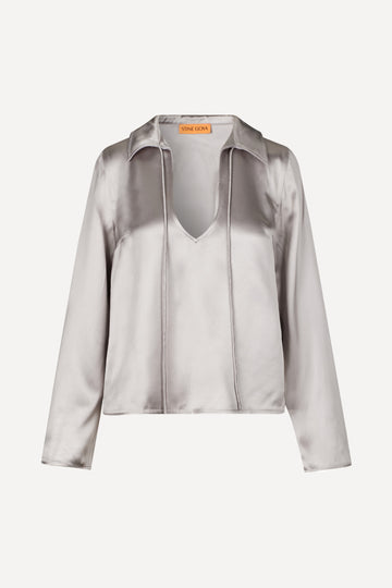 Stine Goya UK Klive Blouse Top Grey Stone