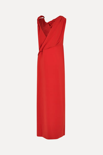 Stine Goya UK Knotted Floor Length Dress Dress Red Ochre