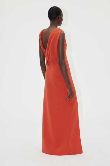 Stine Goya UK Knotted Floor Length Dress Dress Red Ochre