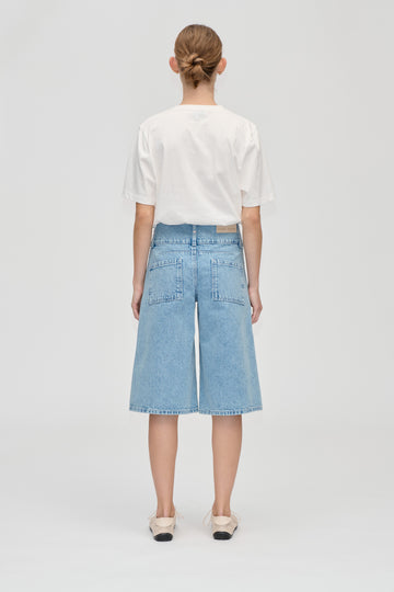 Stine Goya UK Logoed Loop Jorts Shorts Denim Blue