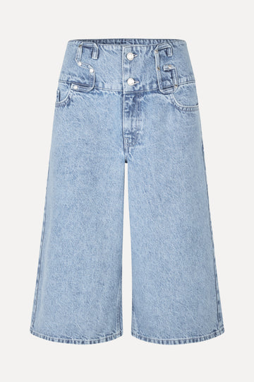Stine Goya UK Logoed Loop Jorts Shorts Denim Blue