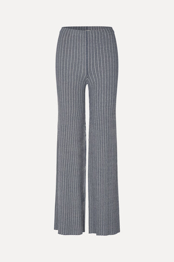 Stine Goya UK Long Flare Knit Pants Knit Soft Striped Rib
