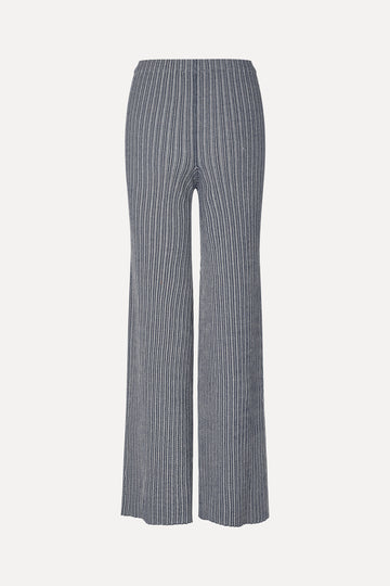 Stine Goya UK Long Flare Knit Pants Knit Soft Striped Rib