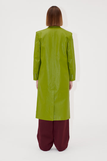 Stine Goya UK Long Single Breasted Coat Jacket Woodbine