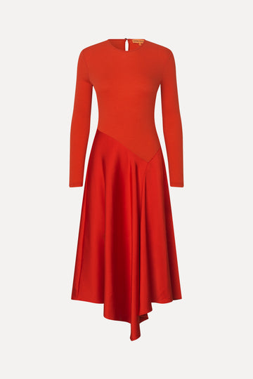 Long Sleeve Asymmetric Dress - Berry - Stine Goya UK Long Sleeve Asymmetric Dress - Berry - Stine Goya UK
