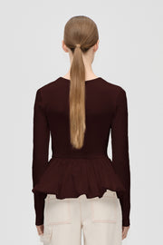 Stine Goya UK Long Sleeve Balloon Top Top Tawny Port