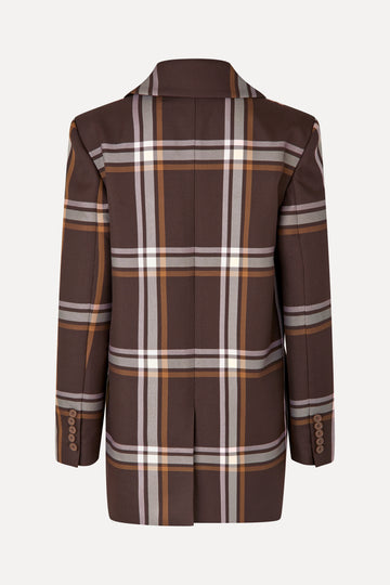 Stine Goya UK Long Sleeve Boxy Blazer Jacket Weaved Checks