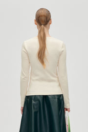 Stine Goya UK Long Sleeve Carabiner Rib Top Top White