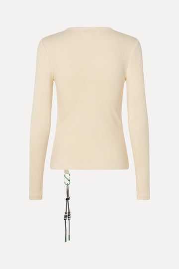Stine Goya UK Long Sleeve Carabiner Rib Top Top White