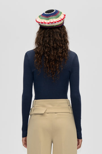 Stine Goya UK Long Sleeve Crewneck Top Midnight Navy