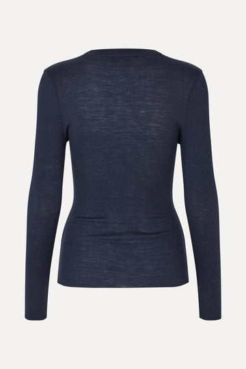 Stine Goya UK Long Sleeve Crewneck Top Midnight Navy