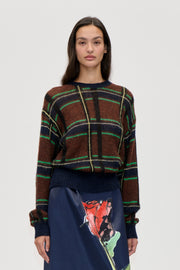 Stine Goya UK Long Sleeve Crewneck Knit Knit Crosschecks