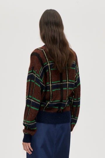 Stine Goya UK Long Sleeve Crewneck Knit Knit Crosschecks