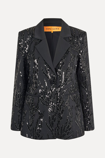 Stine Goya UK Long Sleeve Fitted Blazer Jacket Abstract Embellishment