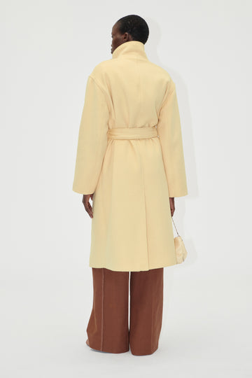 Stine Goya UK Long Sleeve High Collar Coat Coat Butter Milk