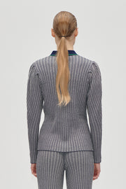 Stine Goya UK Long Sleeve Knit Polo Knit Soft Striped Rib