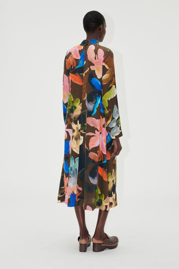 Stine Goya UK Long Sleeve Midi Dress Dress Aquarelle Garden