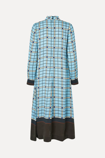 Stine Goya UK Long Sleeve Midi Dress Dress Window Check