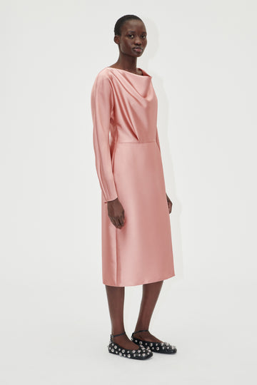 Stine Goya UK Long Sleeve Midi Dress Dress Rose Tan