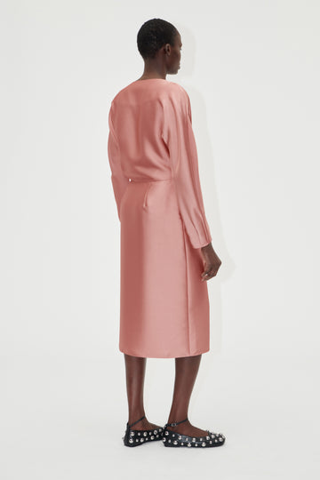 Stine Goya UK Long Sleeve Midi Dress Dress Rose Tan