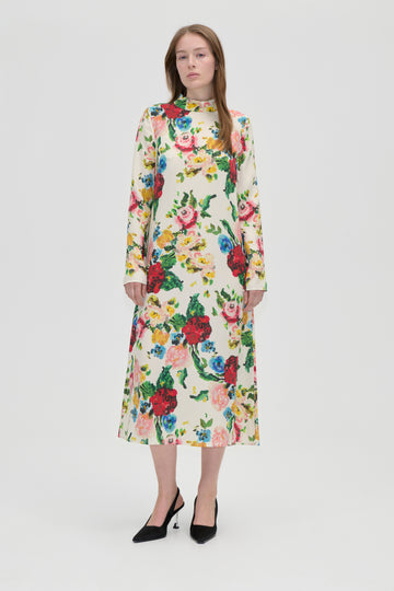Stine Goya UK Long Sleeve Midi Dress Dress Ephemeral Bloom