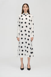 Stine Goya UK Long Sleeve Midi Dress Dress Black Dots