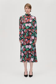 Stine Goya UK Long Sleeve Midi Dress Dress Painted Rose Garden