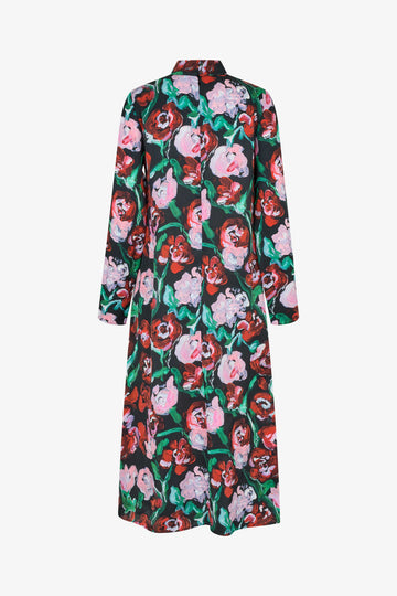 Stine Goya UK Long Sleeve Midi Dress Dress Painted Rose Garden