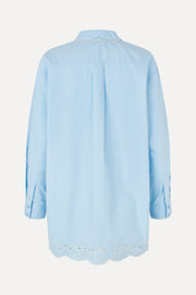 Stine Goya UK Long Sleeve Oversized Shirt Top Teapot Blue